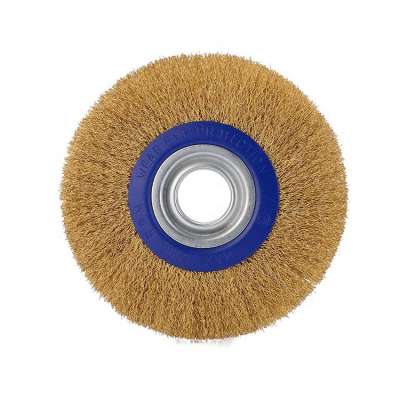 6 Inch Brass Coated High Carbon Steel Circular Wire Brush